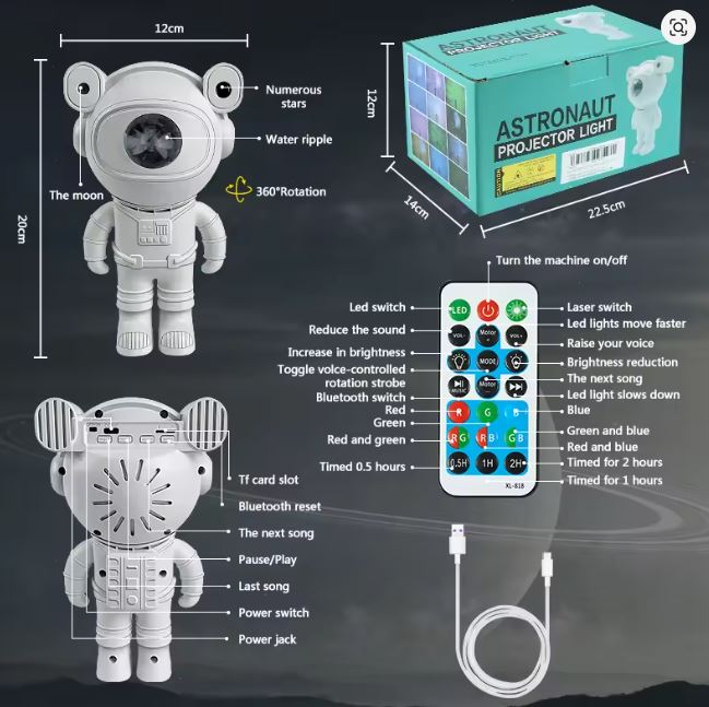 PROYECTOR ESTRELLAS BLUETOOTH AQ01